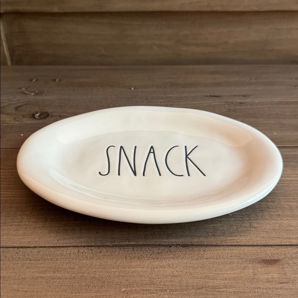 Rae Dunn Ceramic Oval Snack Plates (2) - Picture 5 of 7